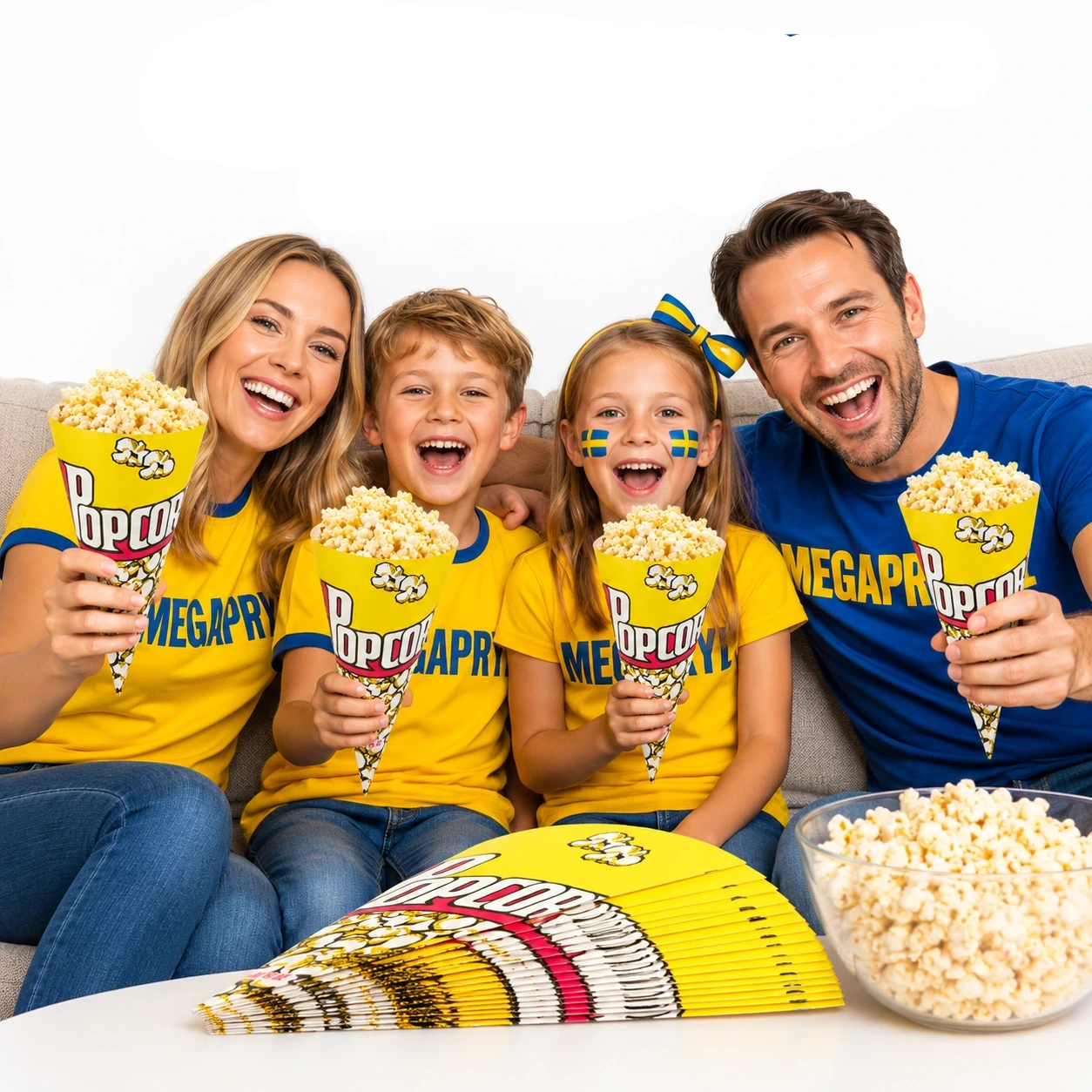 Popcornstrutar 50-pack – Pappershållare för Popcorn & Snacks