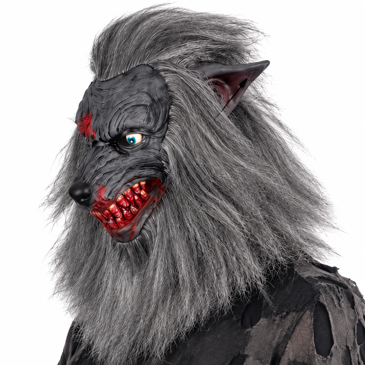 Mask varulv i latex med grå päls