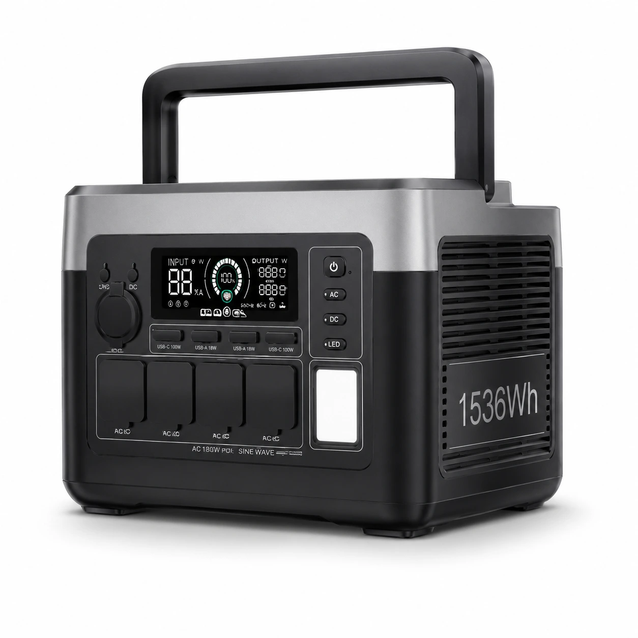 Kraftstation 1800W 1536Wh med Snabbladdning och UPS