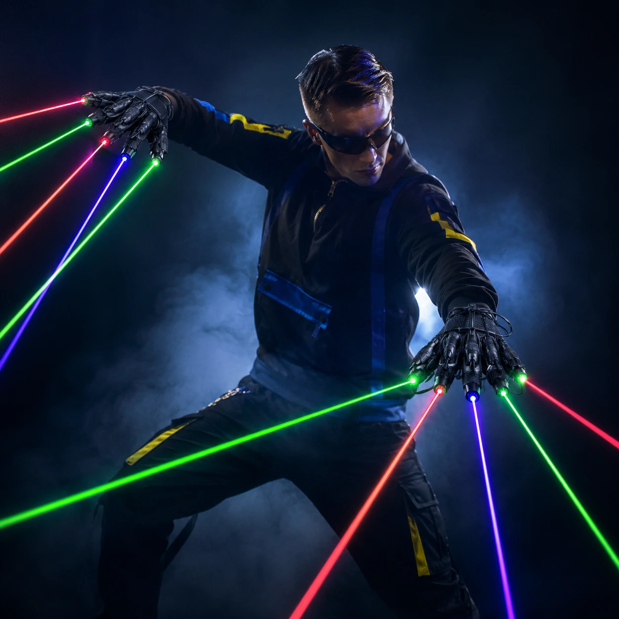 Laserhandskar RGB för Dans och Scen