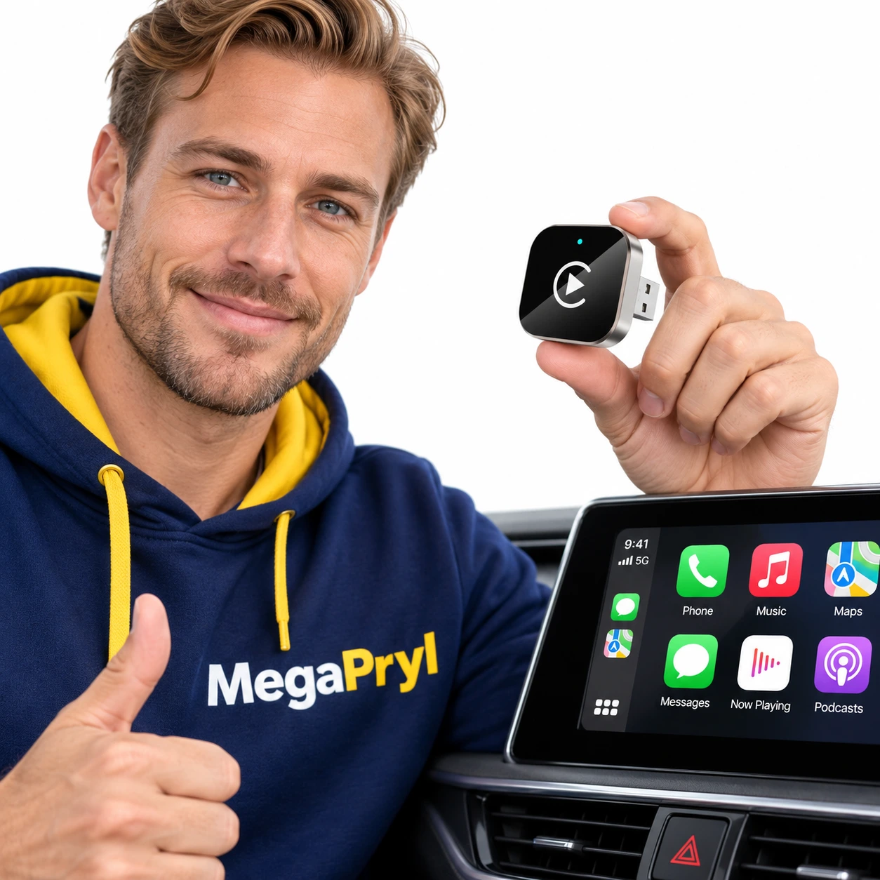Langaton CarPlay-sovitin iPhonelle, plug and play