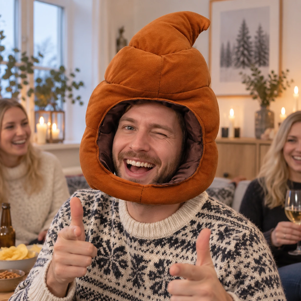 Brun Bajsmössa i Mjuk Plush