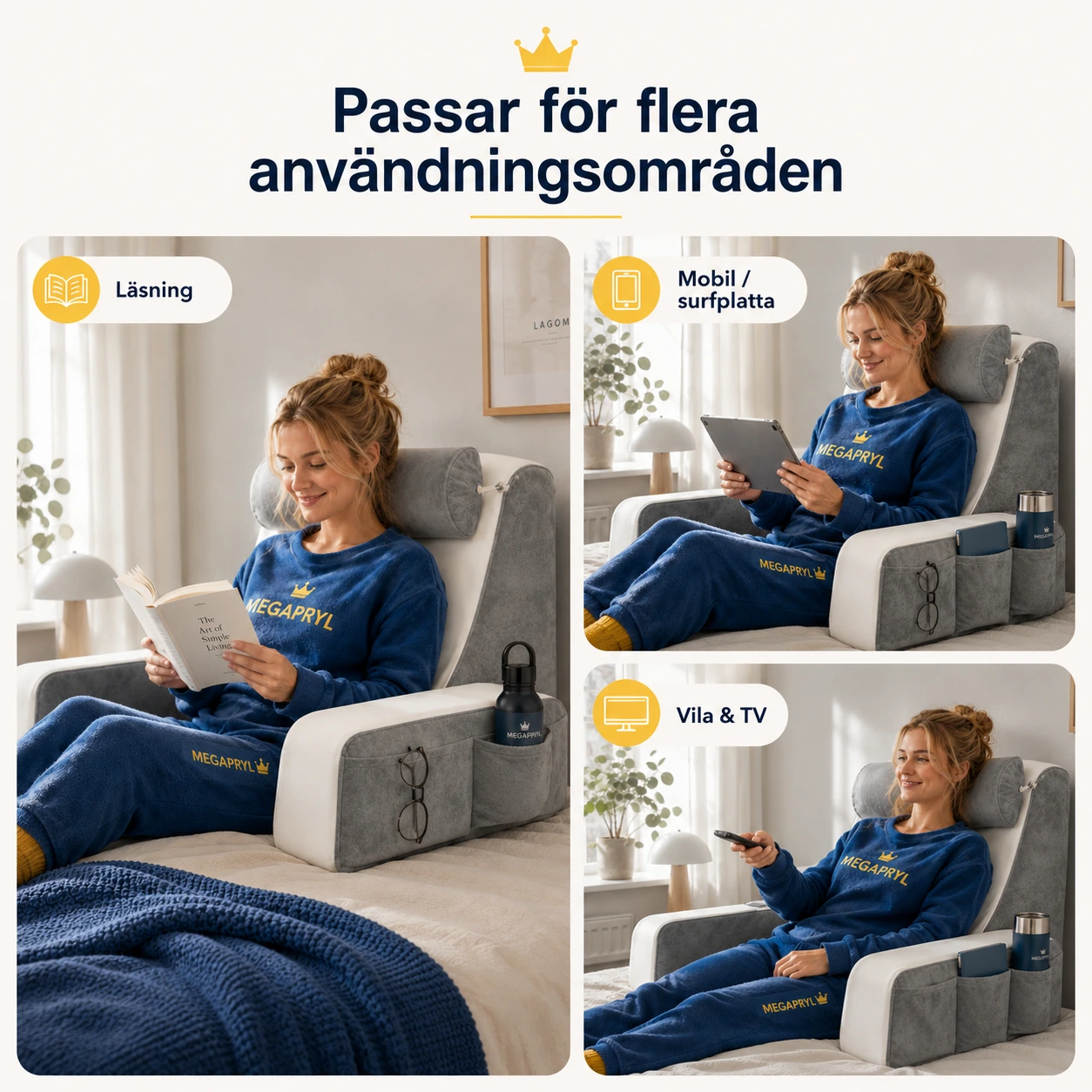 Läskudde med Armstöd och Nackkudde