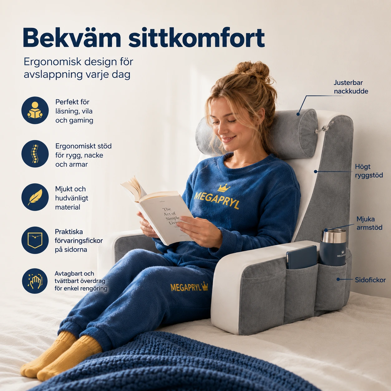 Läskudde med Armstöd och Nackkudde