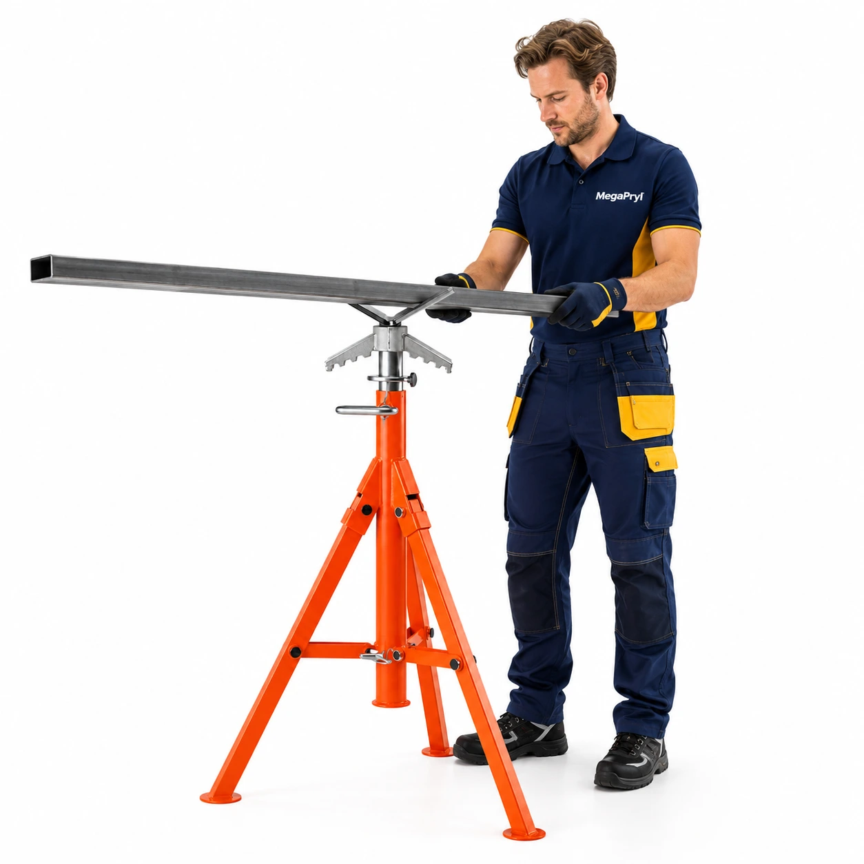 Rörstativ med V-huvud och justerbar höjd 69–132 cm