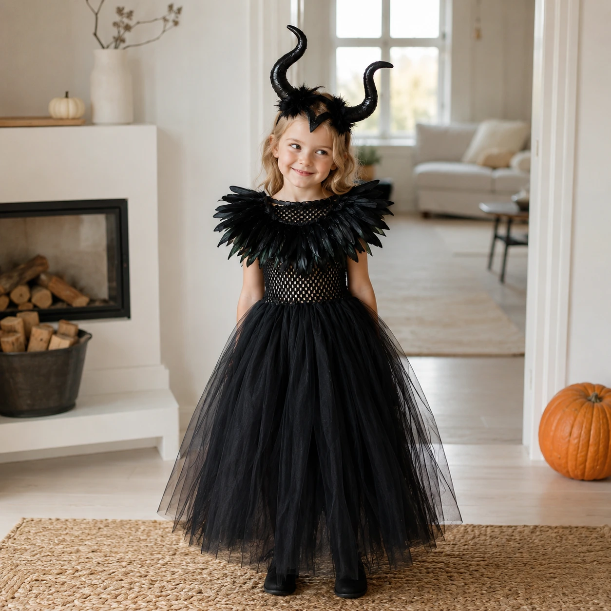 Häxklänning för barn till maskerad och halloween