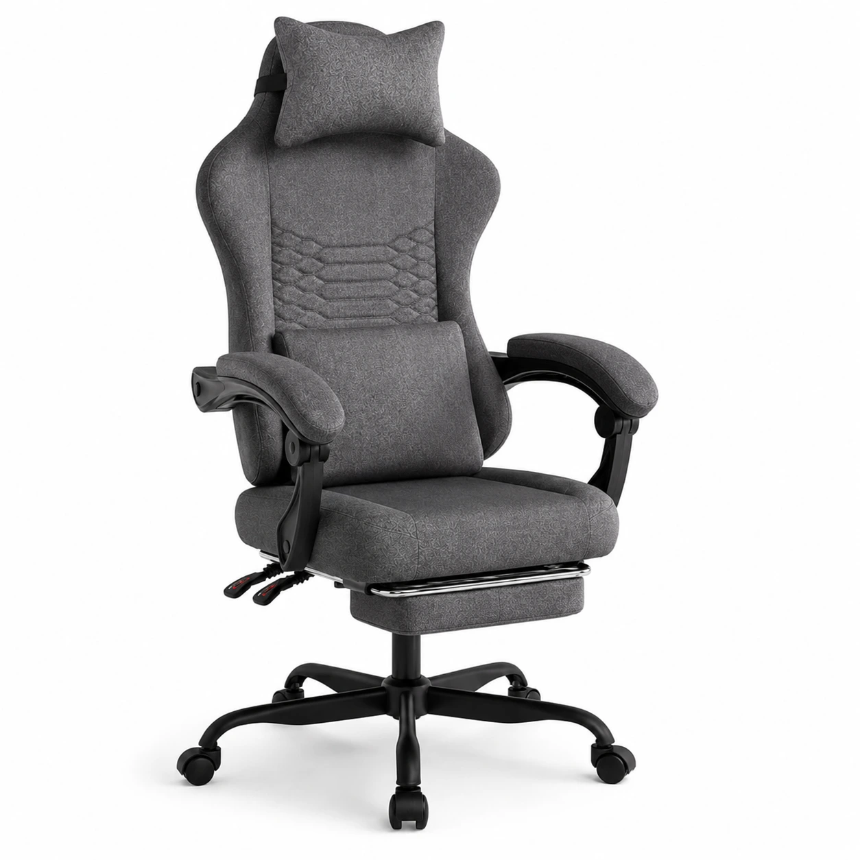 Ergonomisk Datorstol i Tyg med Fotstöd