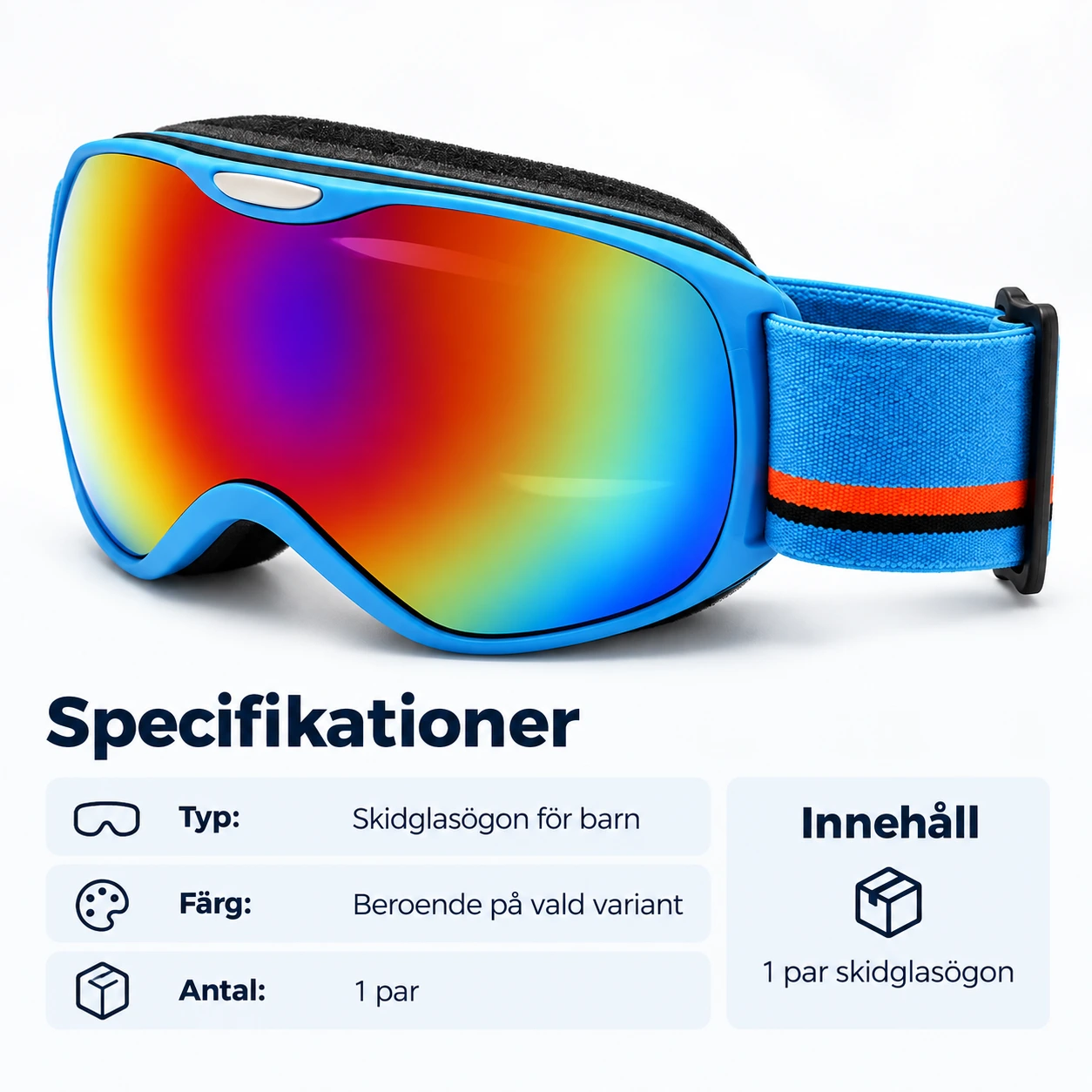 Skidglasögon för barn med dubbla linser och imskydd