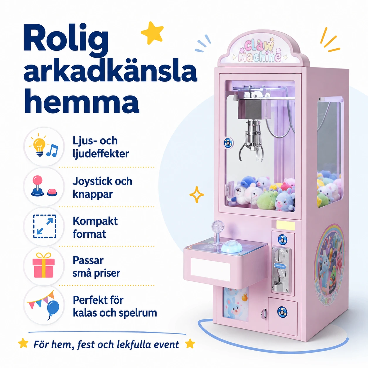 Kloautomat för hem och fest med ljus och ljud