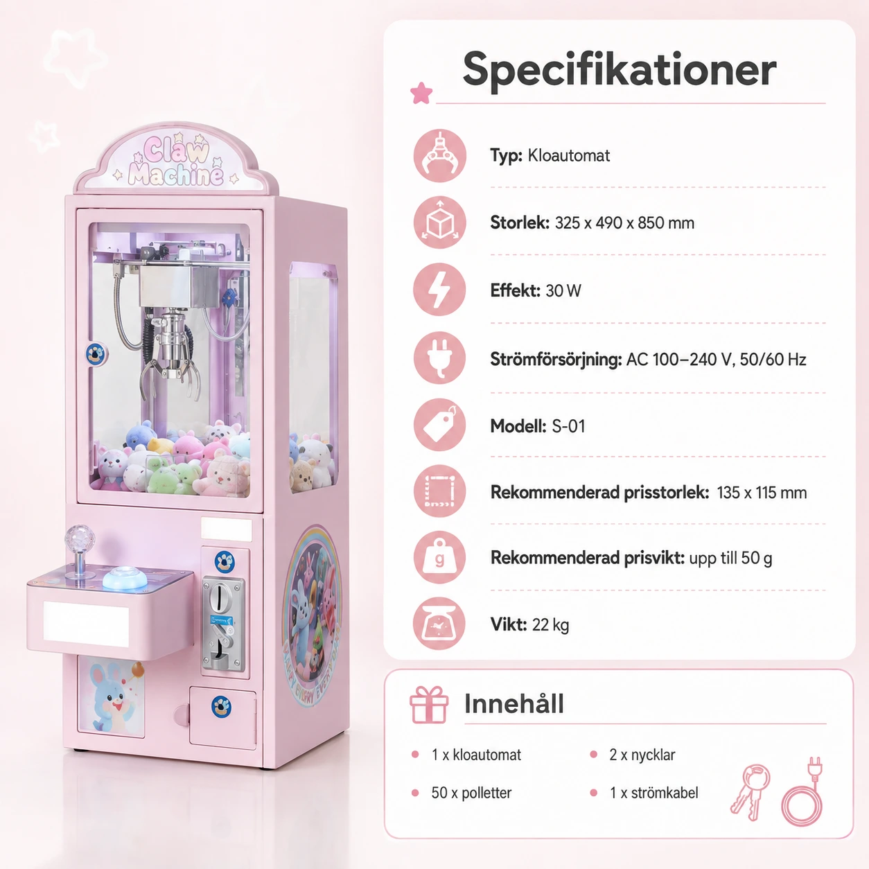 Kloautomat för hem och fest med ljus och ljud