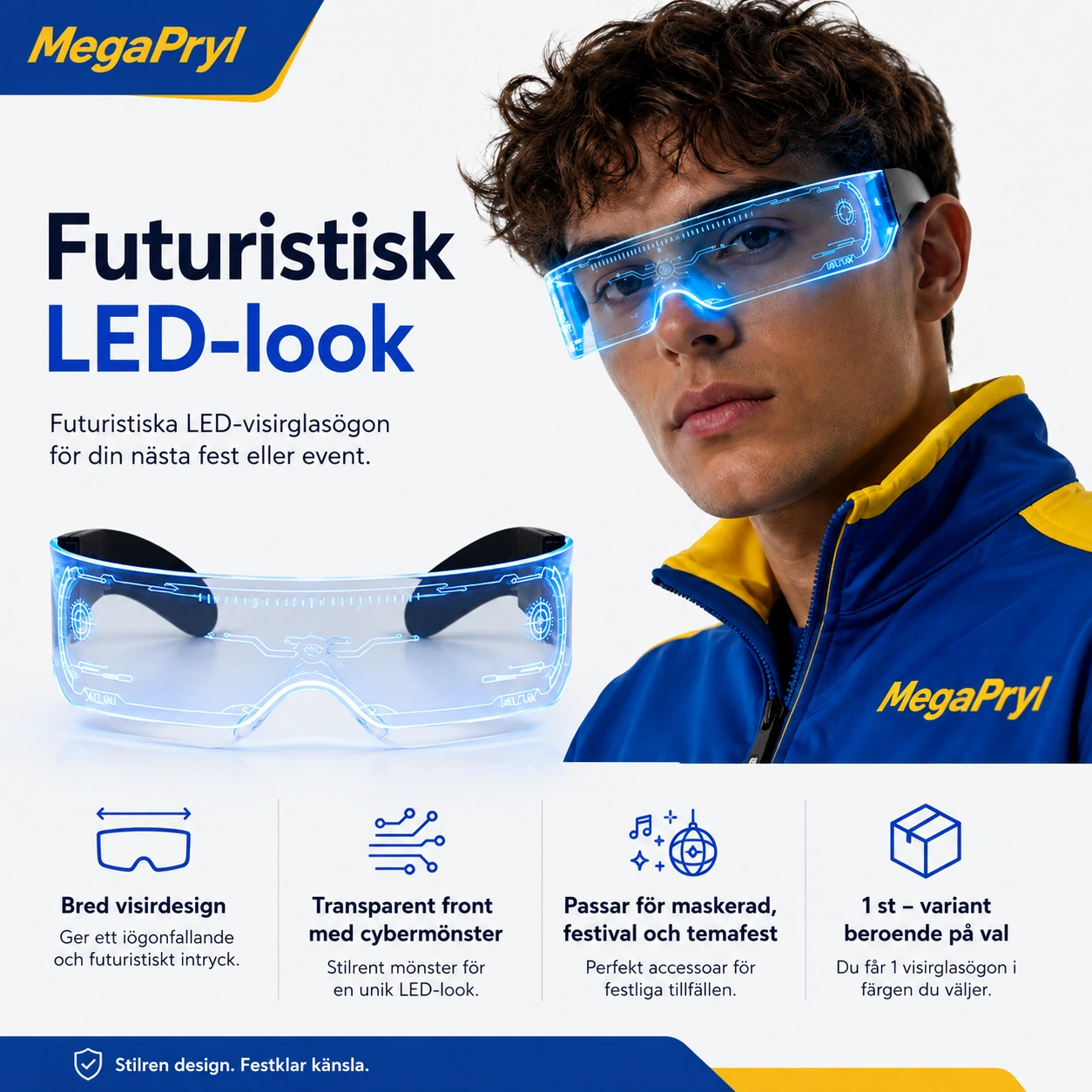 LED-visirglasögon för fest och maskerad