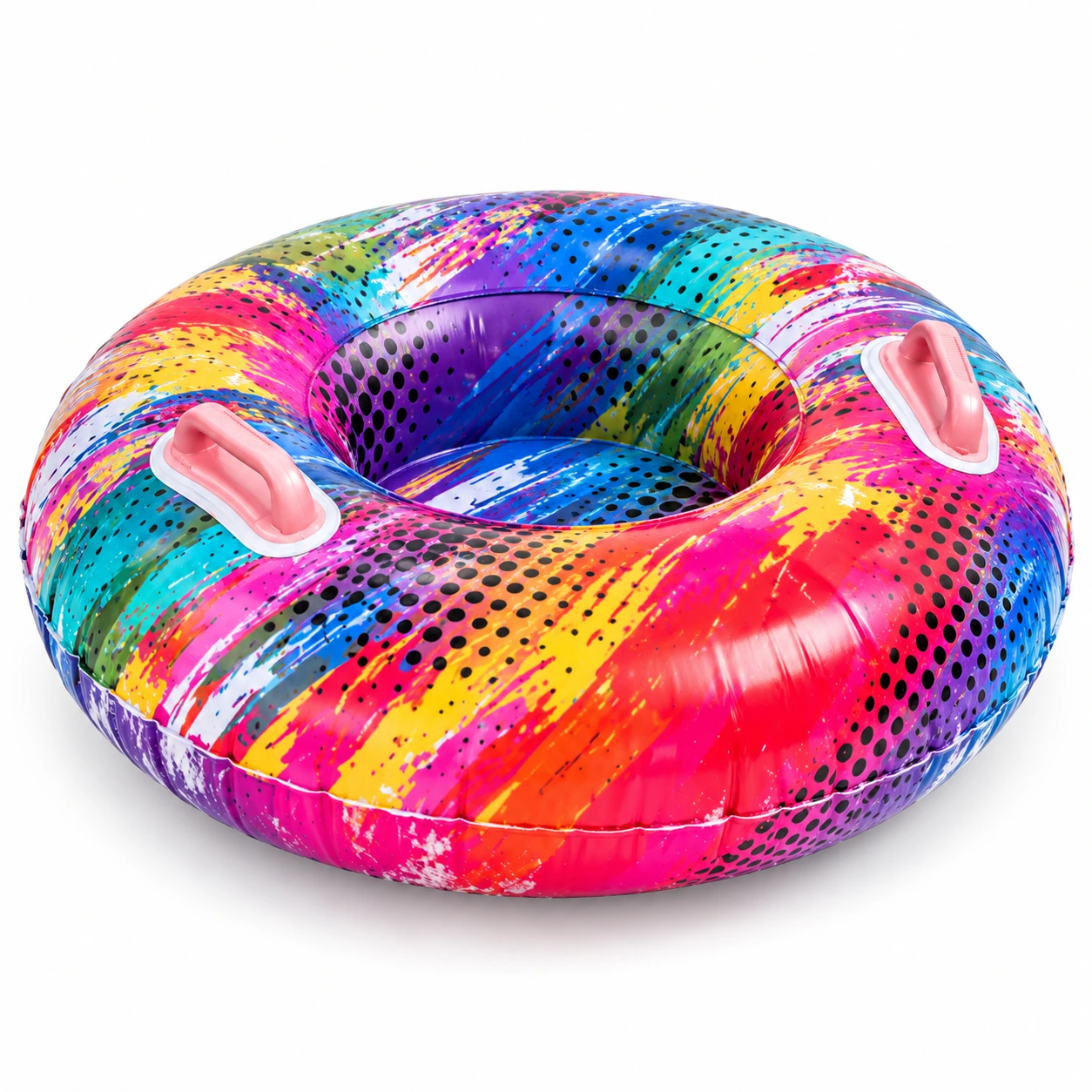 Uppblåsbar snow tube för snölek flerfärgad 84 cm