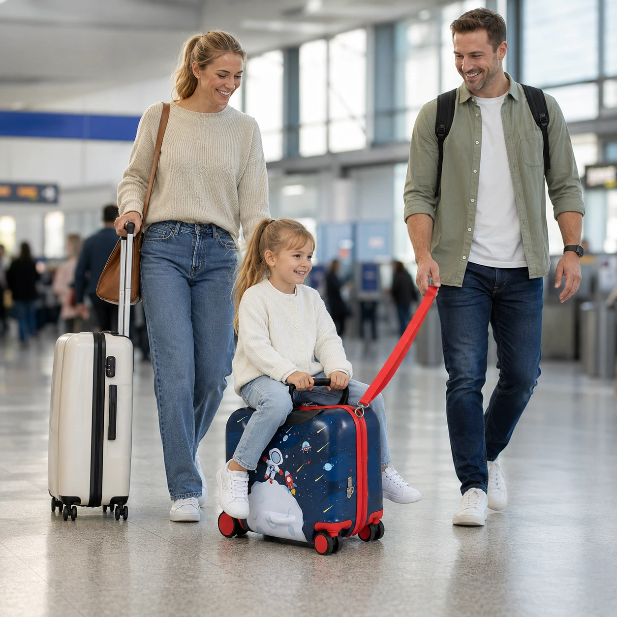 Åkbar barnresväska 18 tum med hjul och 26 l