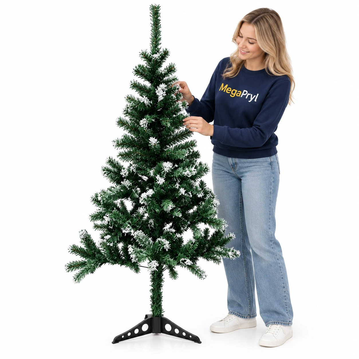 Kunstig juletre for innendørs bruk med snøeffekt
