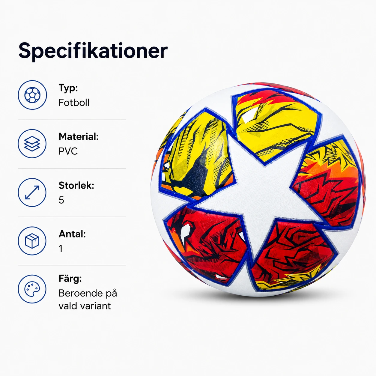 Fotboll storlek 5 för träning och match i PVC