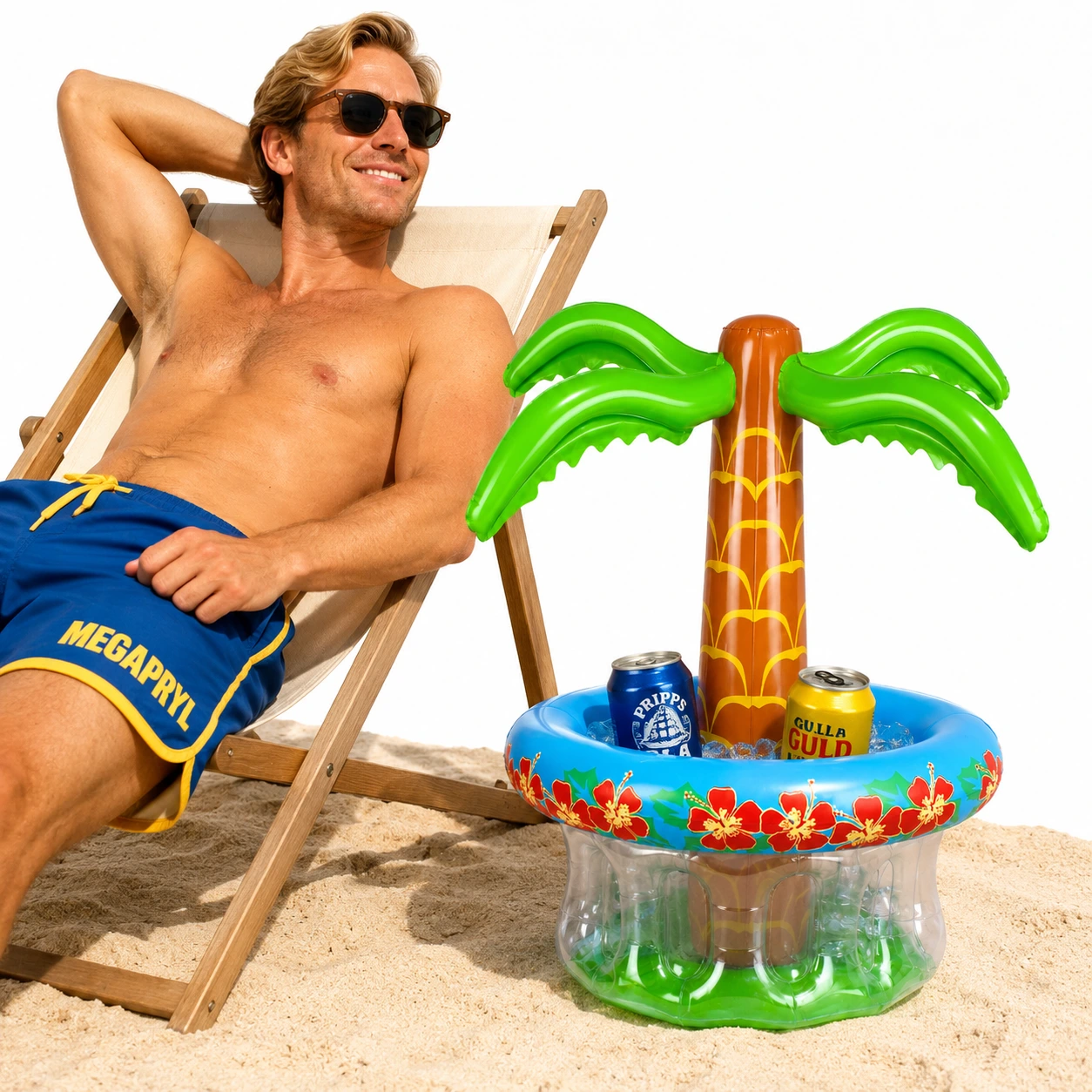Dryckeskylare Uppblåsbar Palm – Isbalja för Pool & Strand