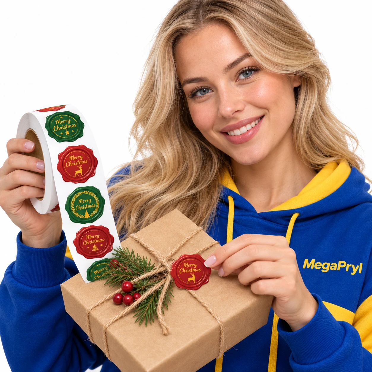Julklistermärken för kuvert och paket, 500-pack