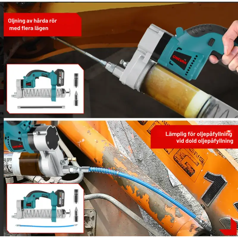 Fettpistol Elektrisk – Trådlös Högtryckssmörjare 4