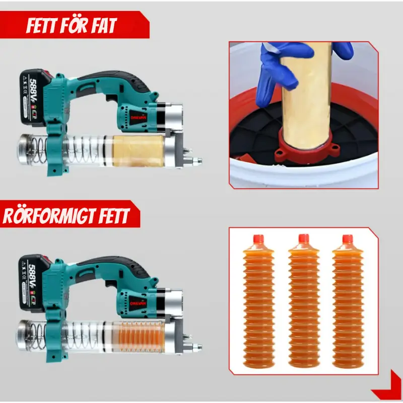 Fettpistol Elektrisk – Trådlös Högtryckssmörjare 5