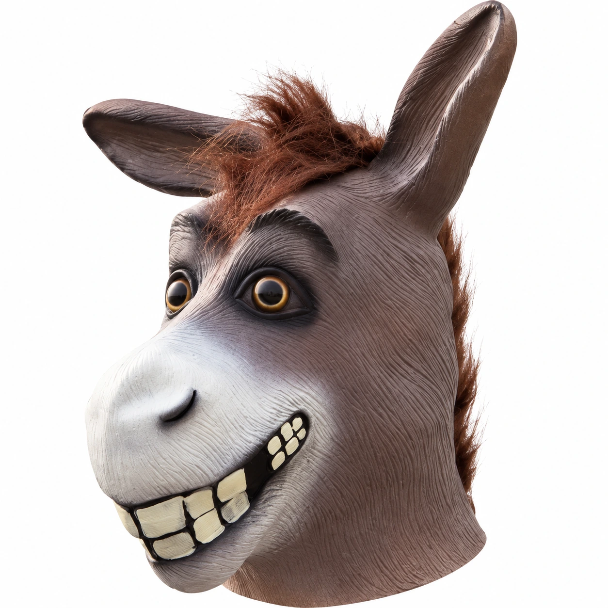 Grå Åsnan Latexmask med Leende