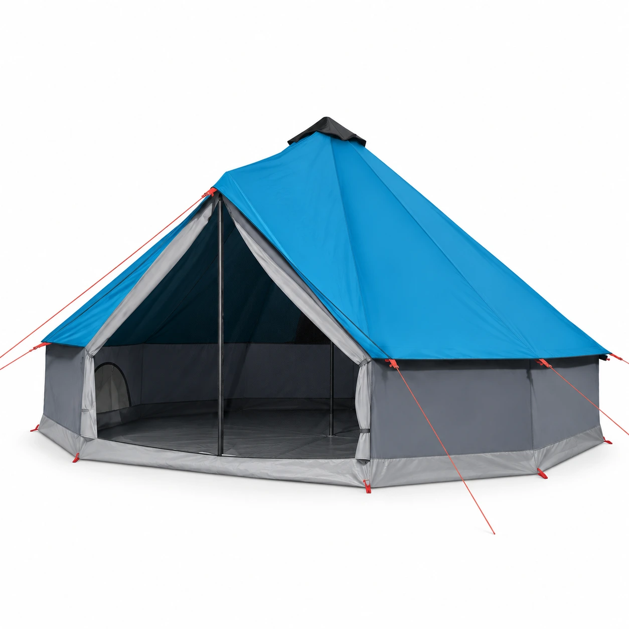 Familjetält pyramid med ventilation, 365 x 365 x 250 cm