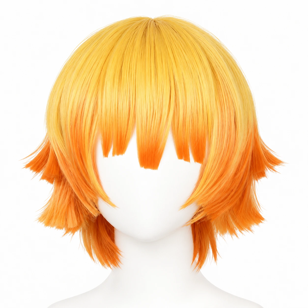 Gul och Orange Gradient Anime Cosplay Peruk