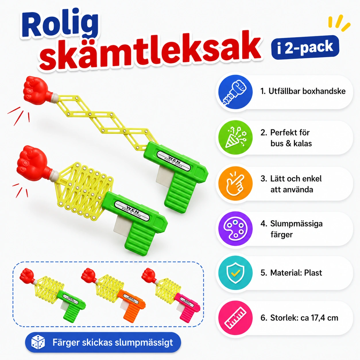 Boxhandske Skämtleksak - Rolig Skämtleksak 2-pack