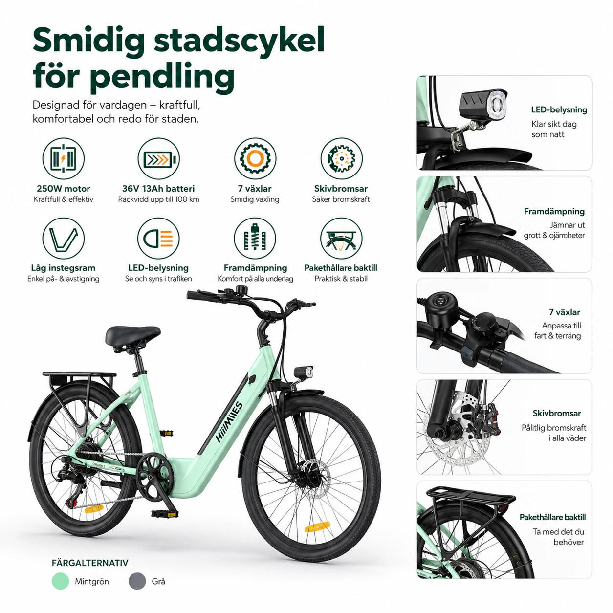 Elcykel 26 tum – Smidig stadscykel för pendling