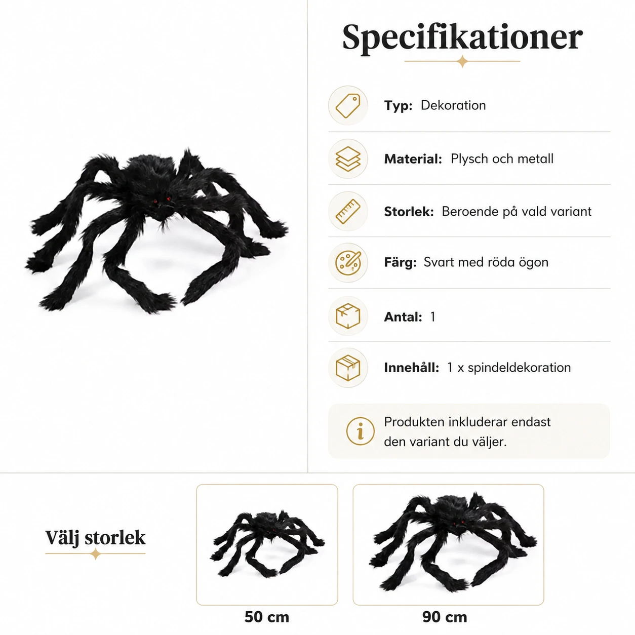 Halloween-spindel dekoration med böjbara ben