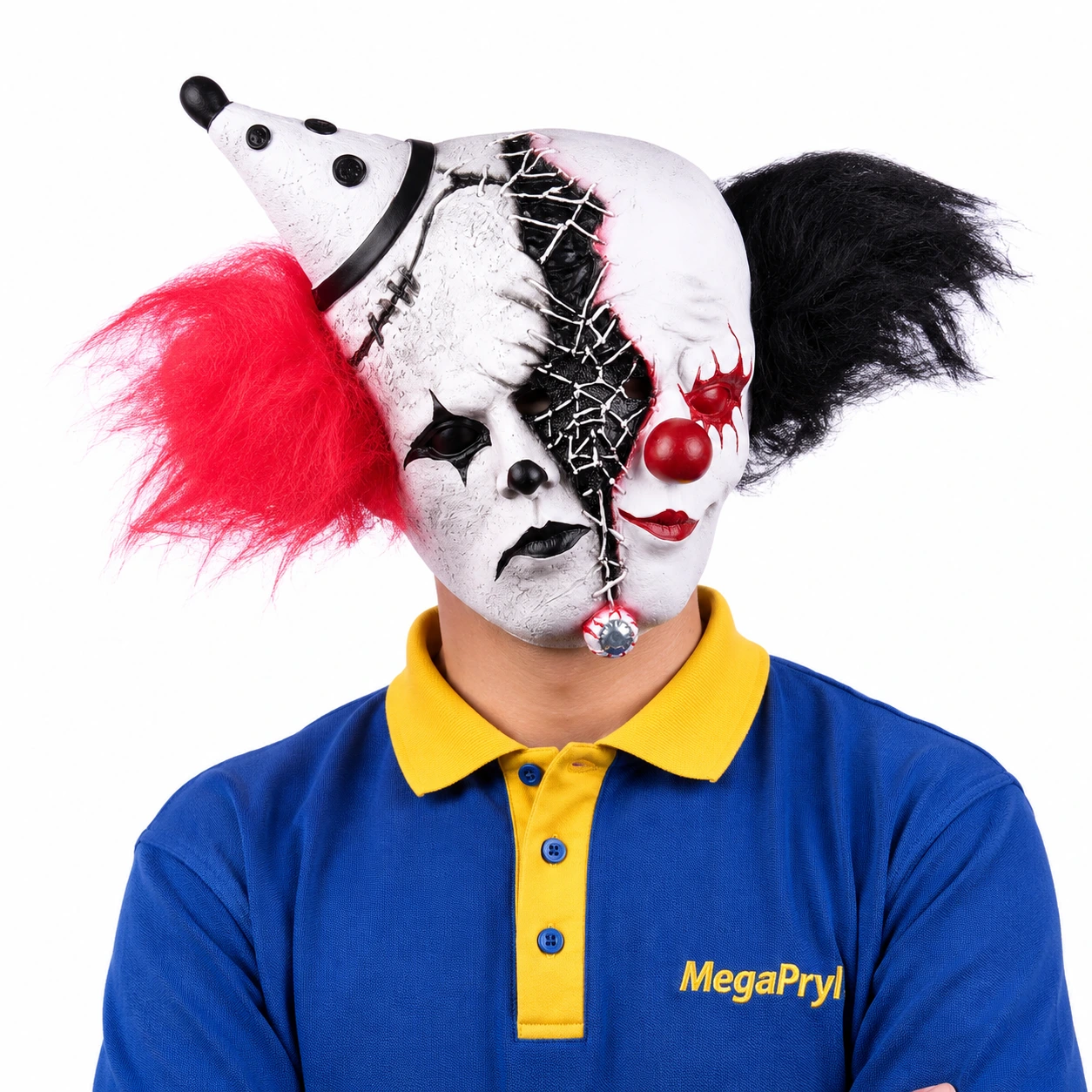 Clownmask för halloween i latex för vuxna