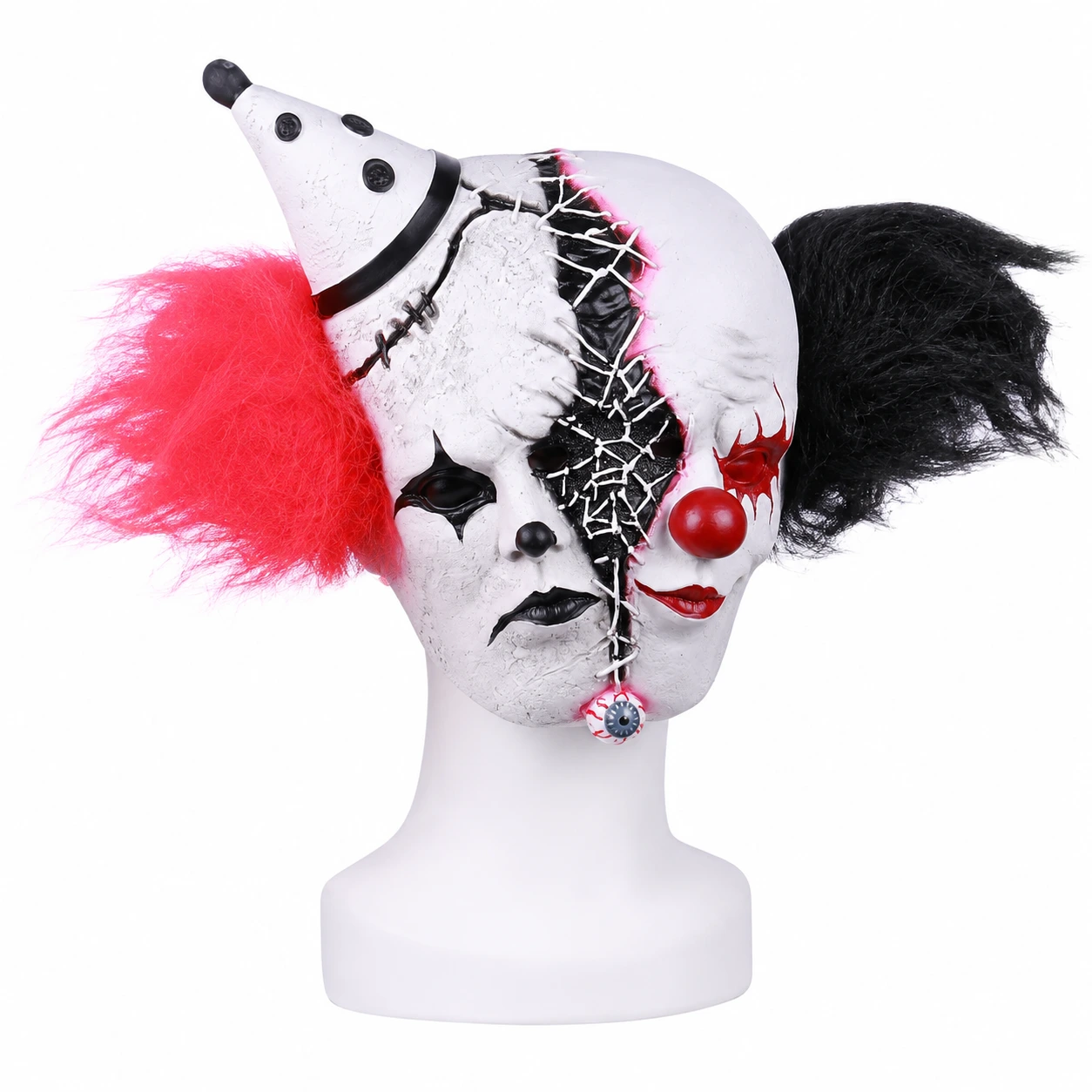 Clownmask för halloween i latex för vuxna