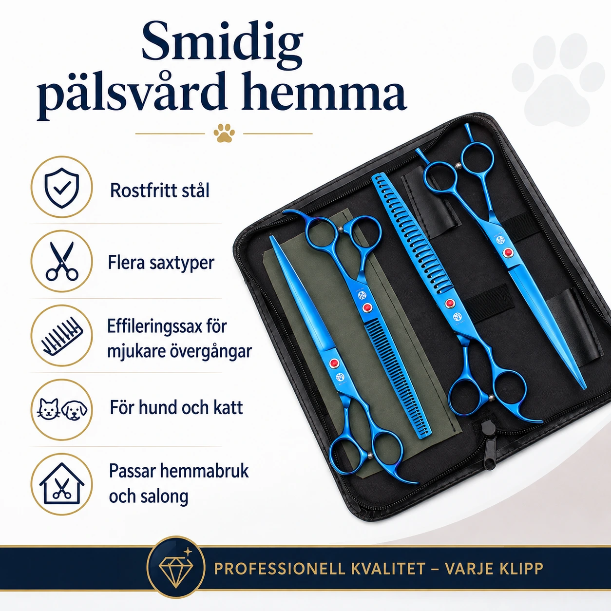 Hundfrisörsaxar för pälsvård i rostfritt stål