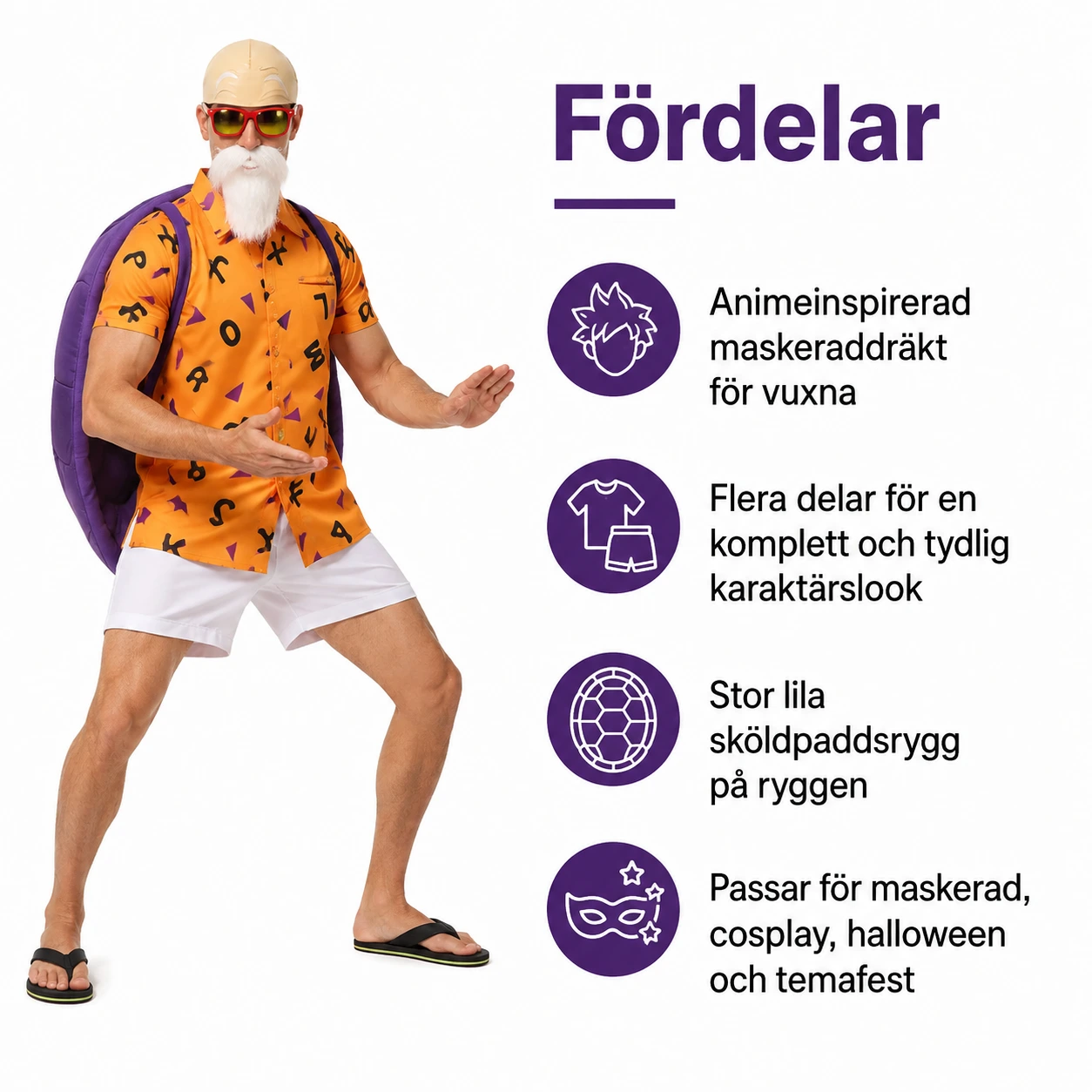Maskeraddräkt för vuxna med sköldpaddsryggsäck