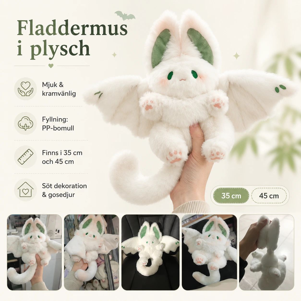 Fladdermus i Plysch – Mjukt Gosedjur med Vingar