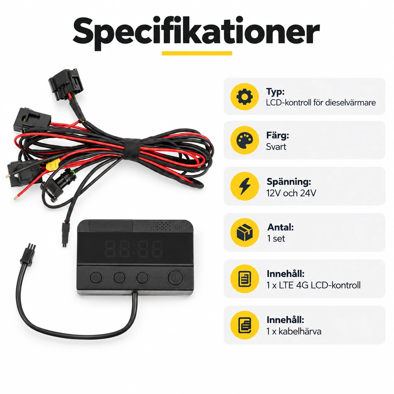 LTE 4G -ohjain diesel-lämmittimeen, 12V ja 24V