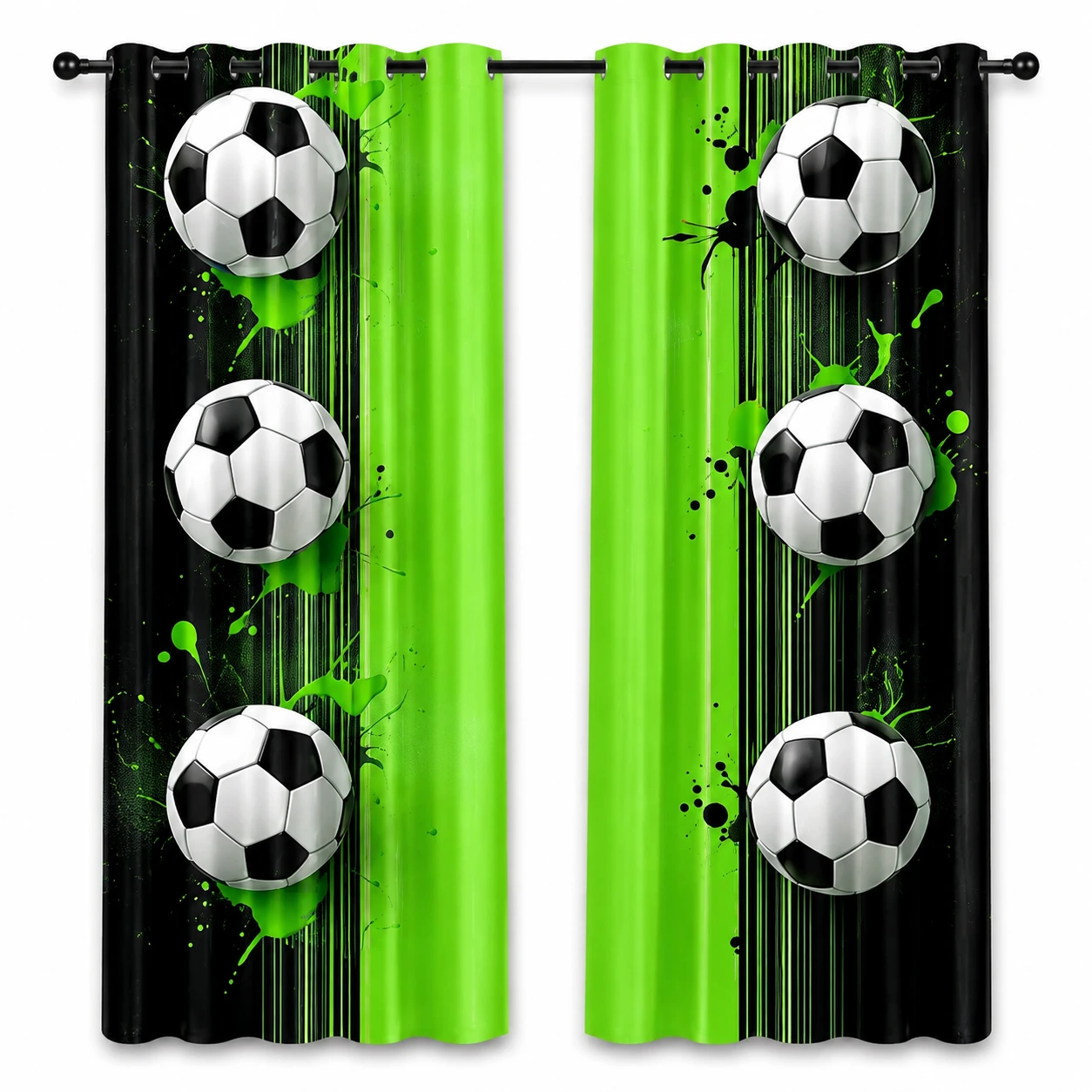 Fotbollsgardiner med ljusfiltrering, 2-pack