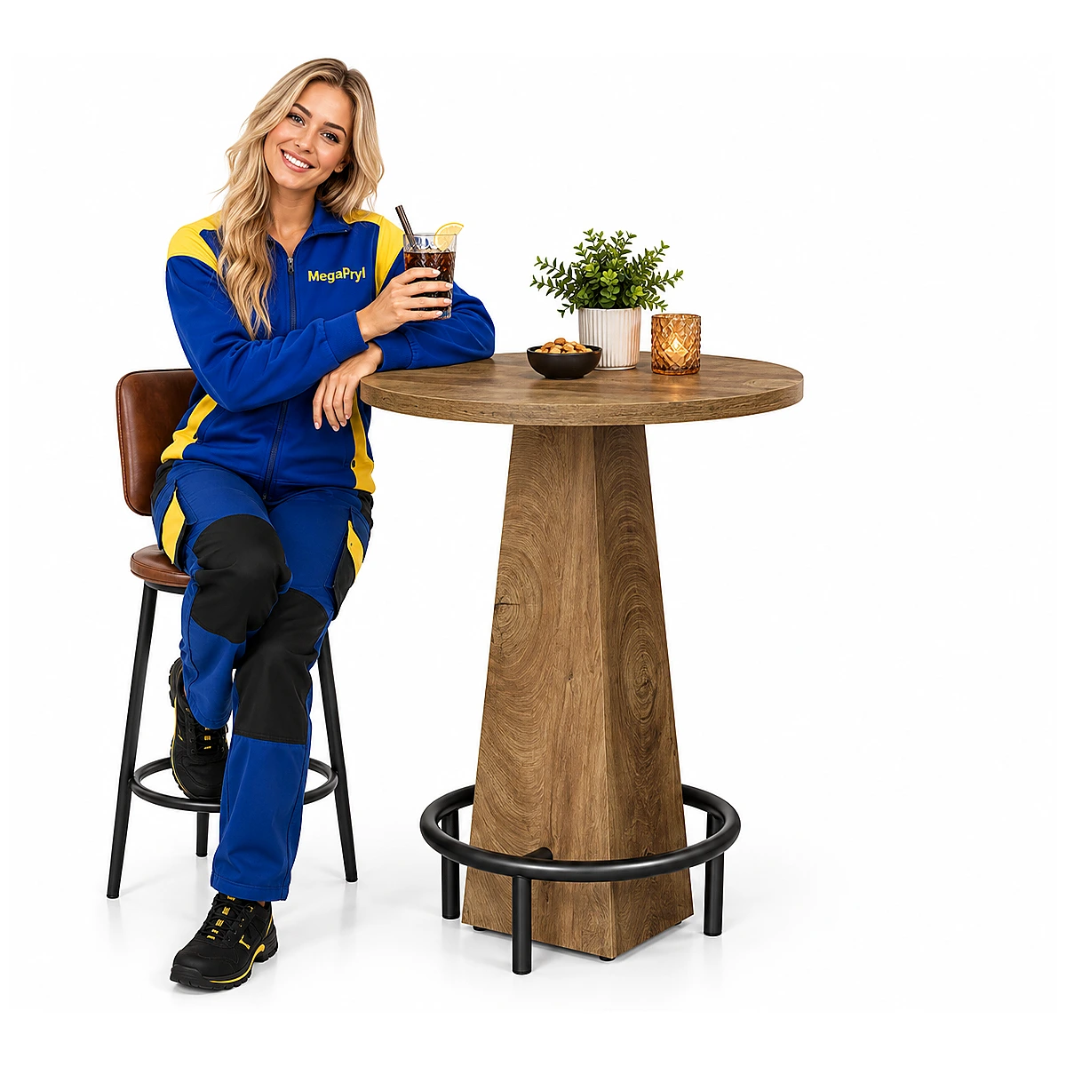 Pyöreä baaripöytä keittiöön ja bistroon, 95 cm