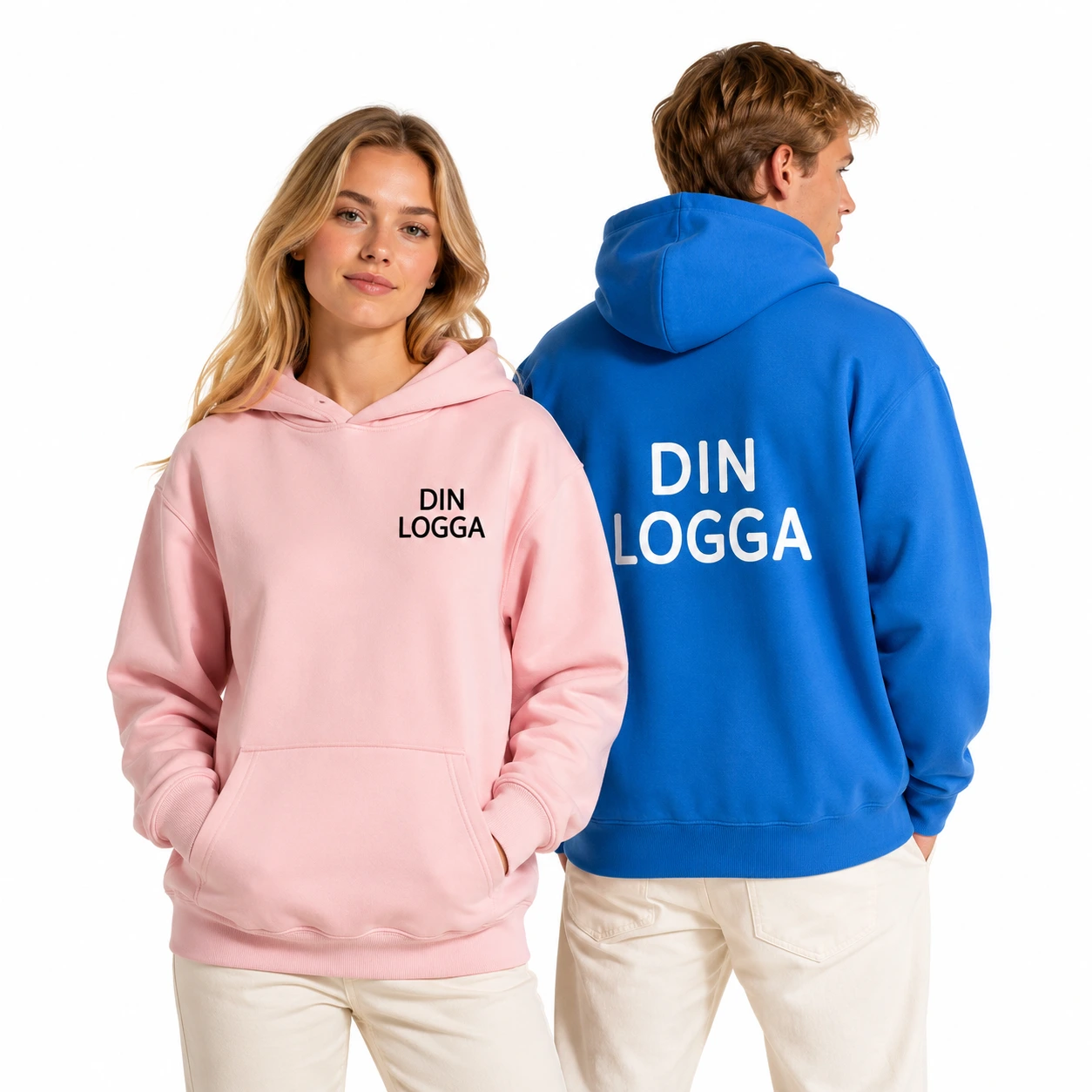 Hoodie med Eget Tryck och Logga – Unisex Model