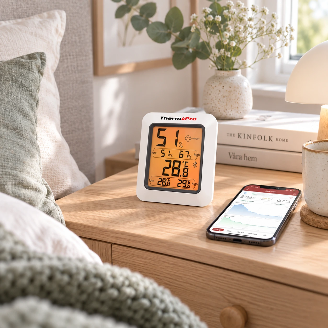 Bluetooth hygrometer för inomhusbruk med dataloggning