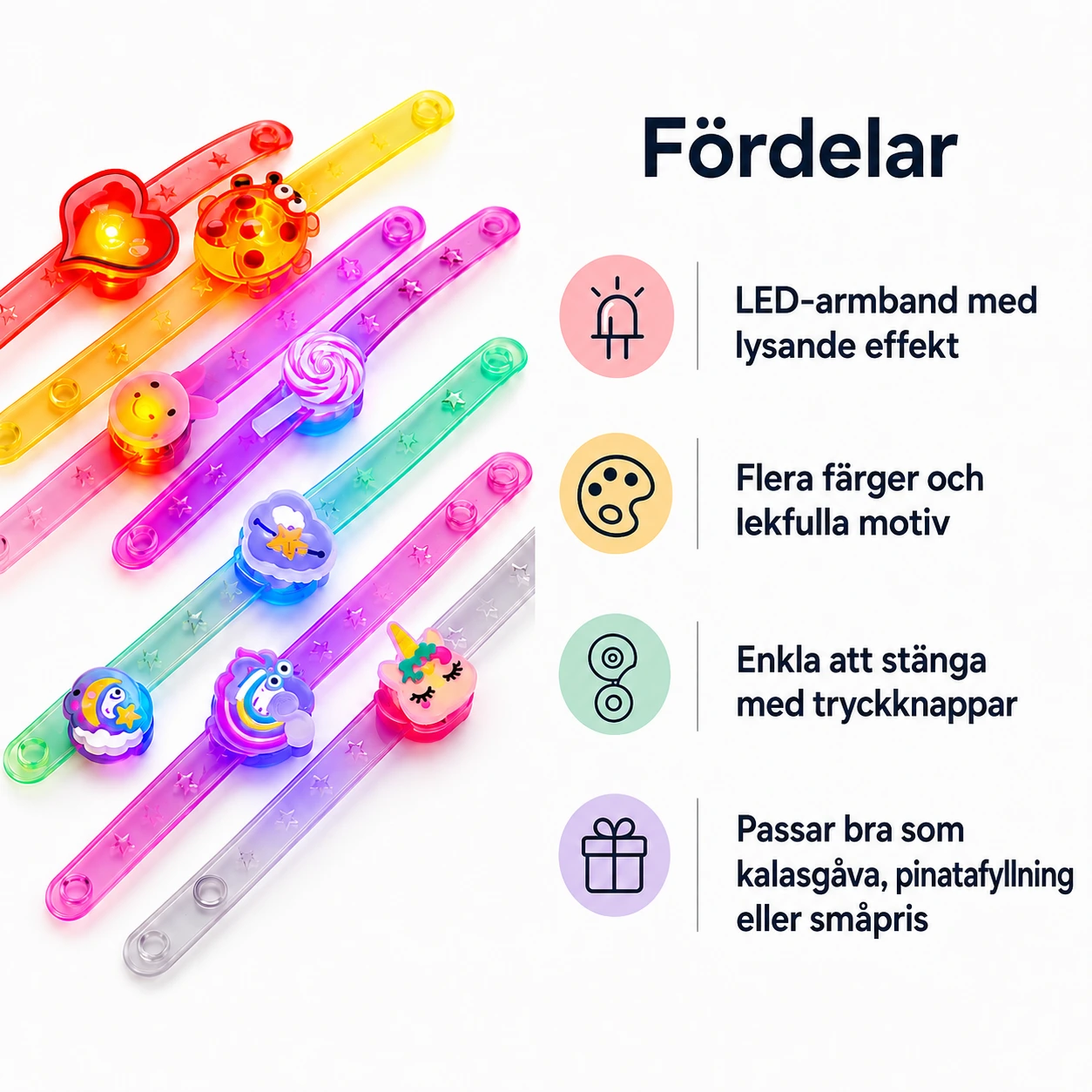 LED-armband för barn i flera färger
