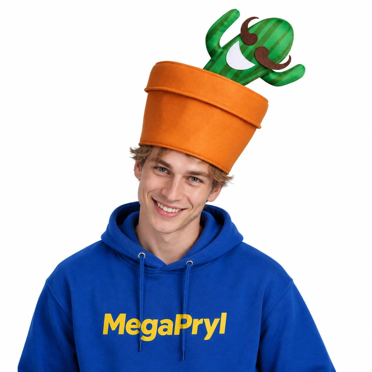 Morsom kaktus i blomsterpotte-hatt for voksne