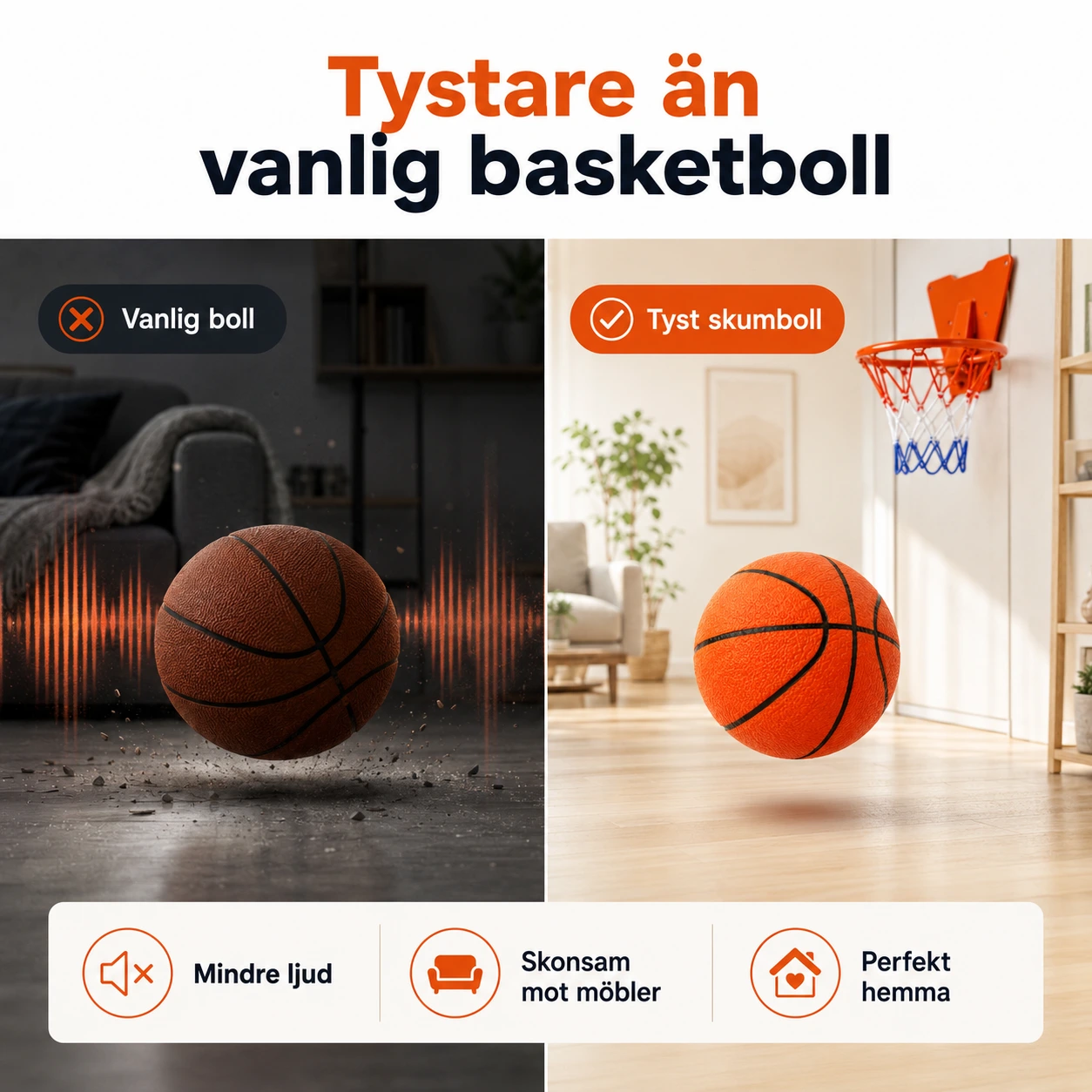 Tyst Basketset för Inomhusbruk