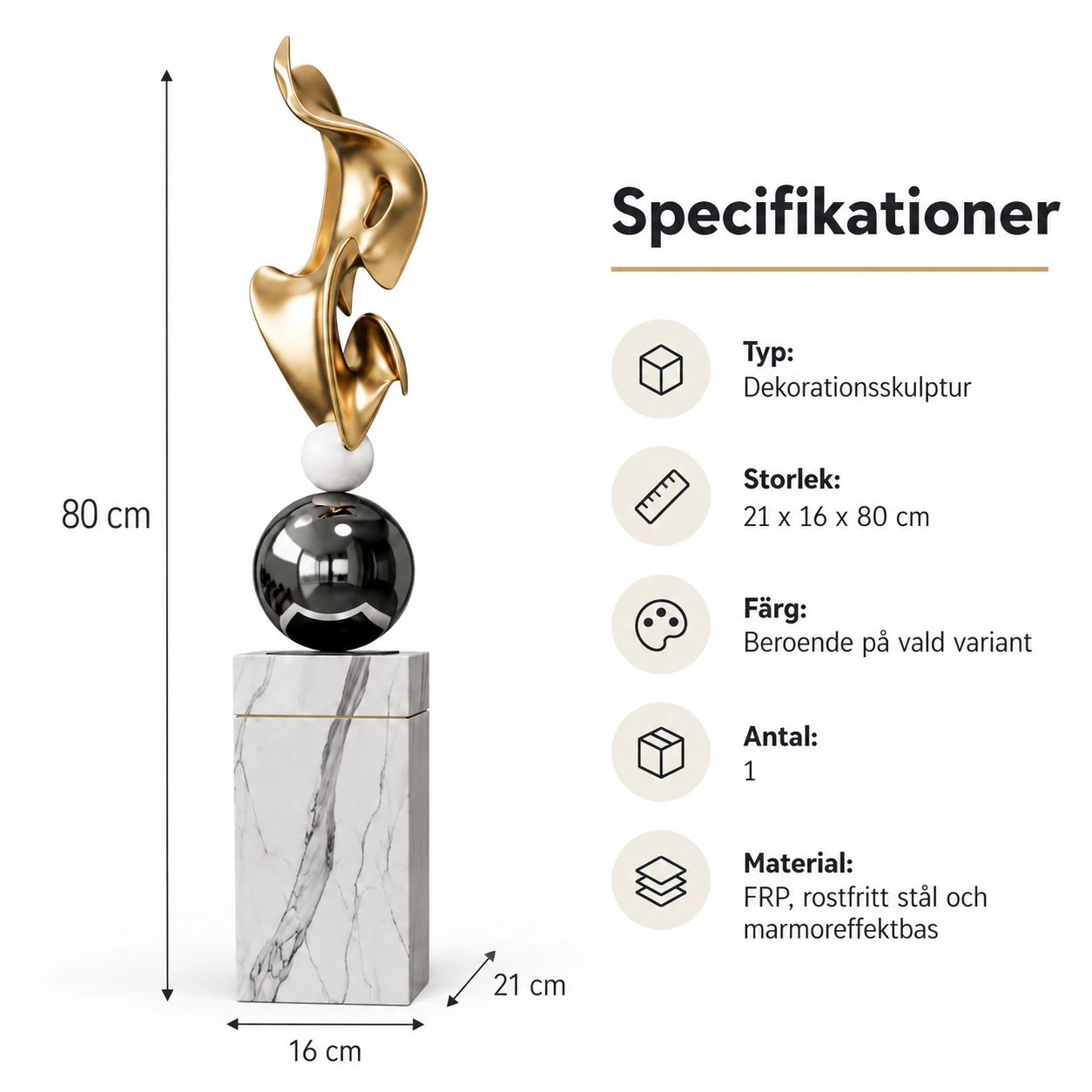 Abstrakti koristeveistos – 80 cm