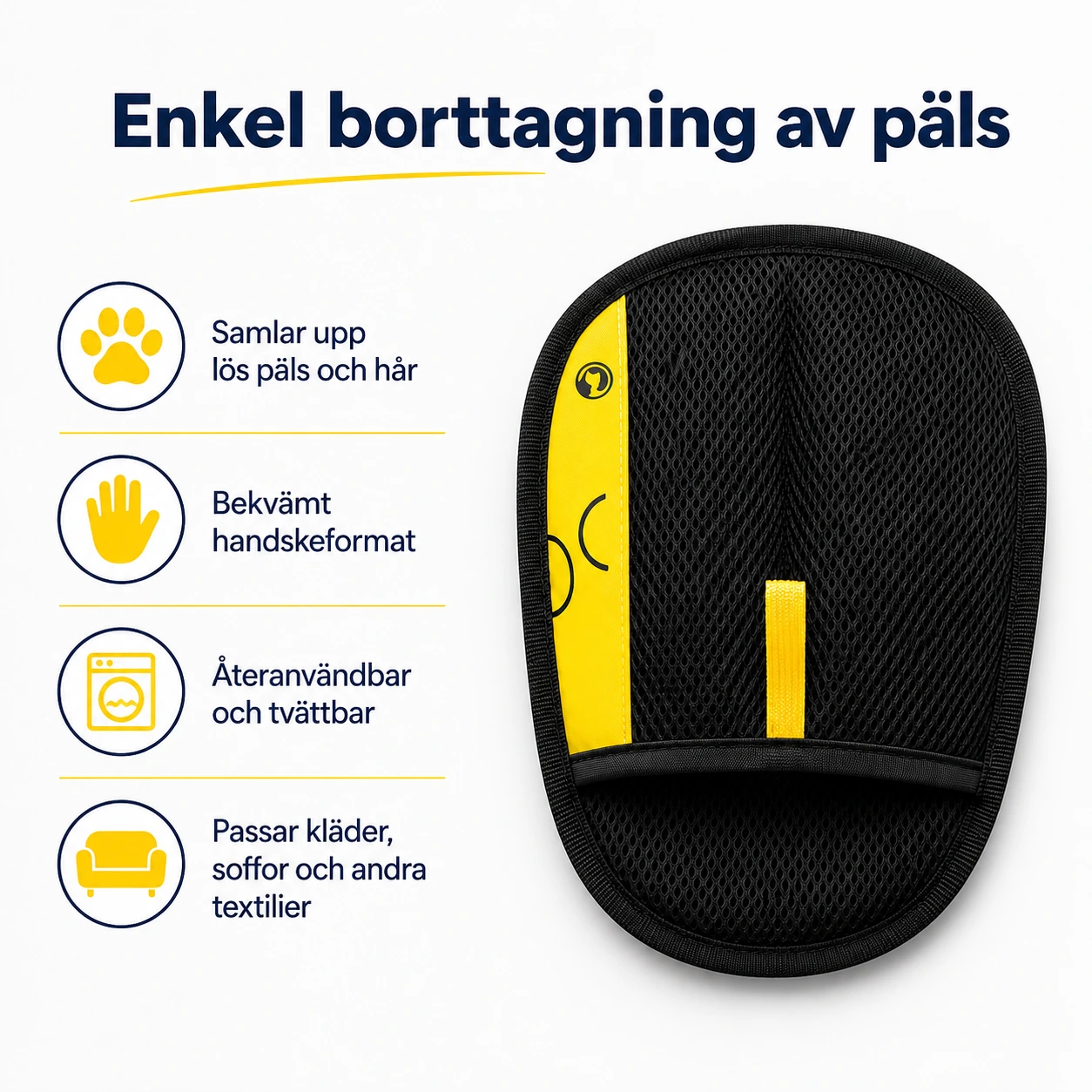Lemmikkien karvanpoistohanska uudelleenkäytettävä