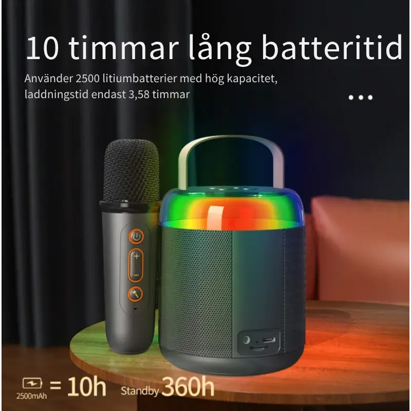 Karaoke Högtalare med 2 Mikrofoner 4