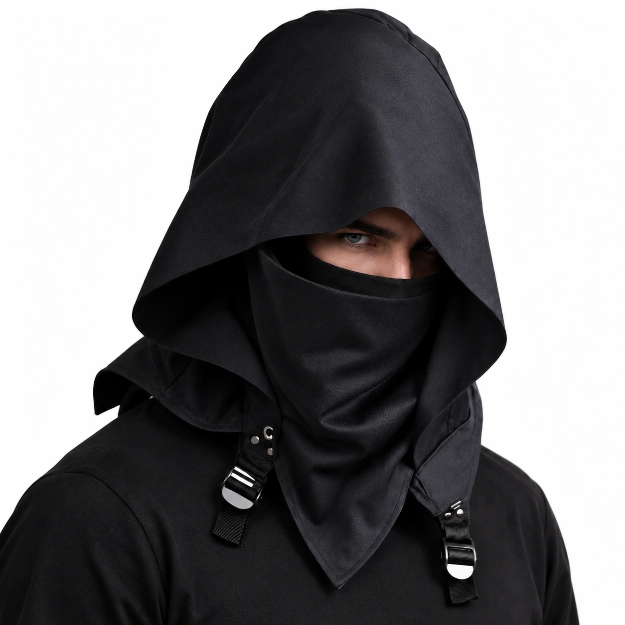 Ansiktsmask unisex med huva i polyester
