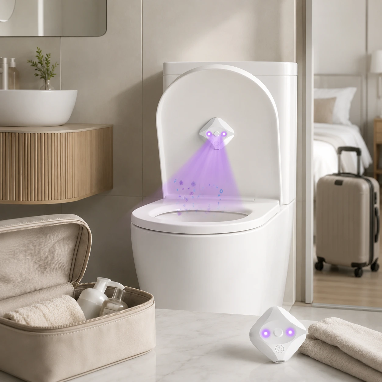 UV-C Toalettrengörare med Sensor och Väggfäste