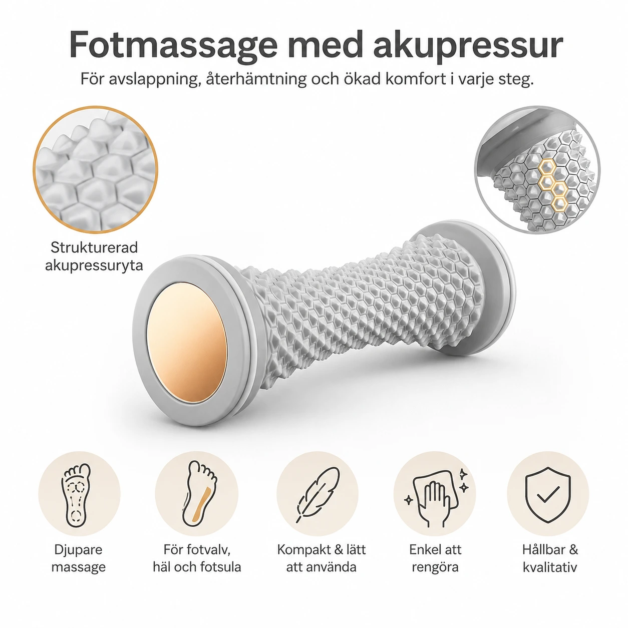 Fotmassage Roller med Akupressur för Fötter och Fotvalv