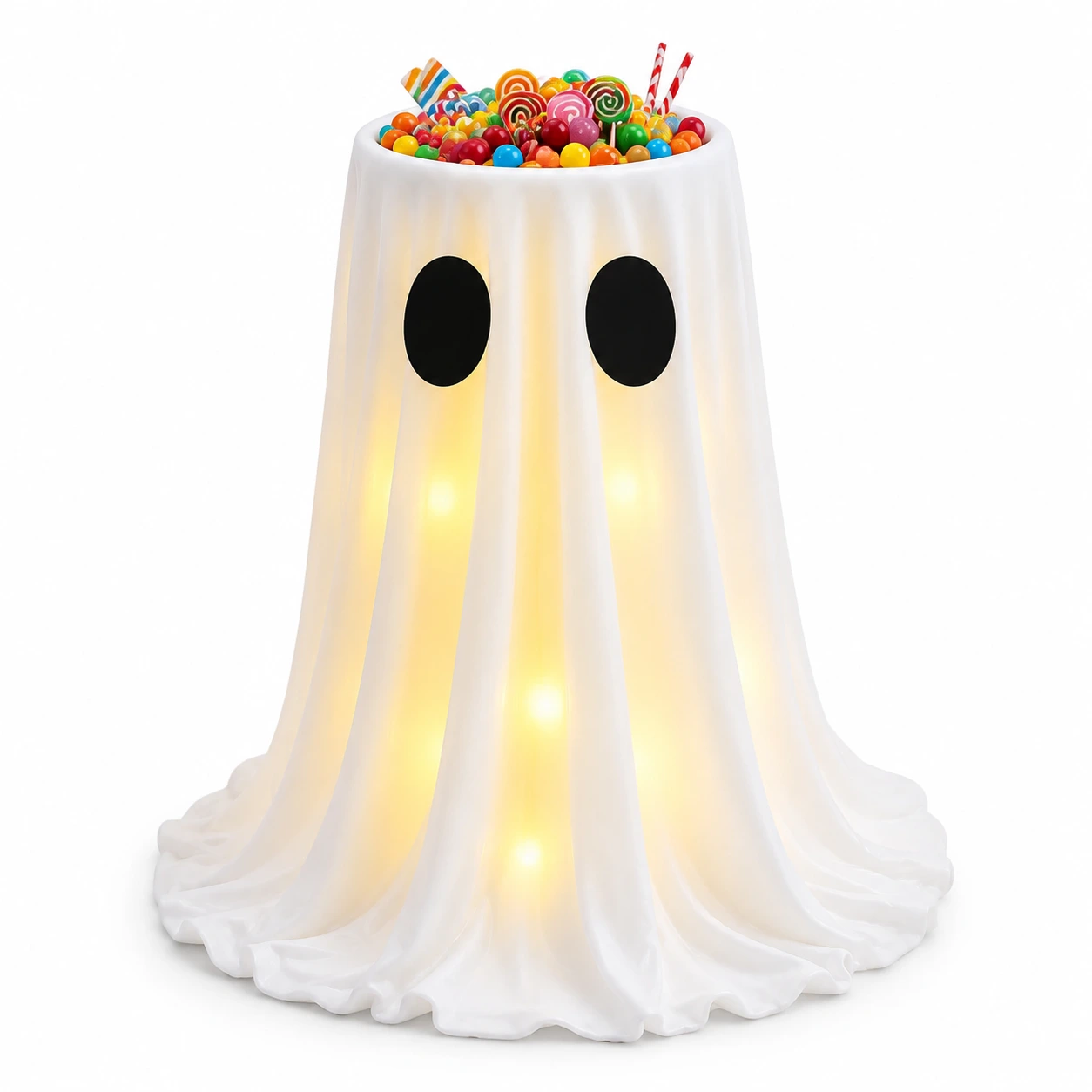 Glödande godisskål till halloween med justerbar höjd