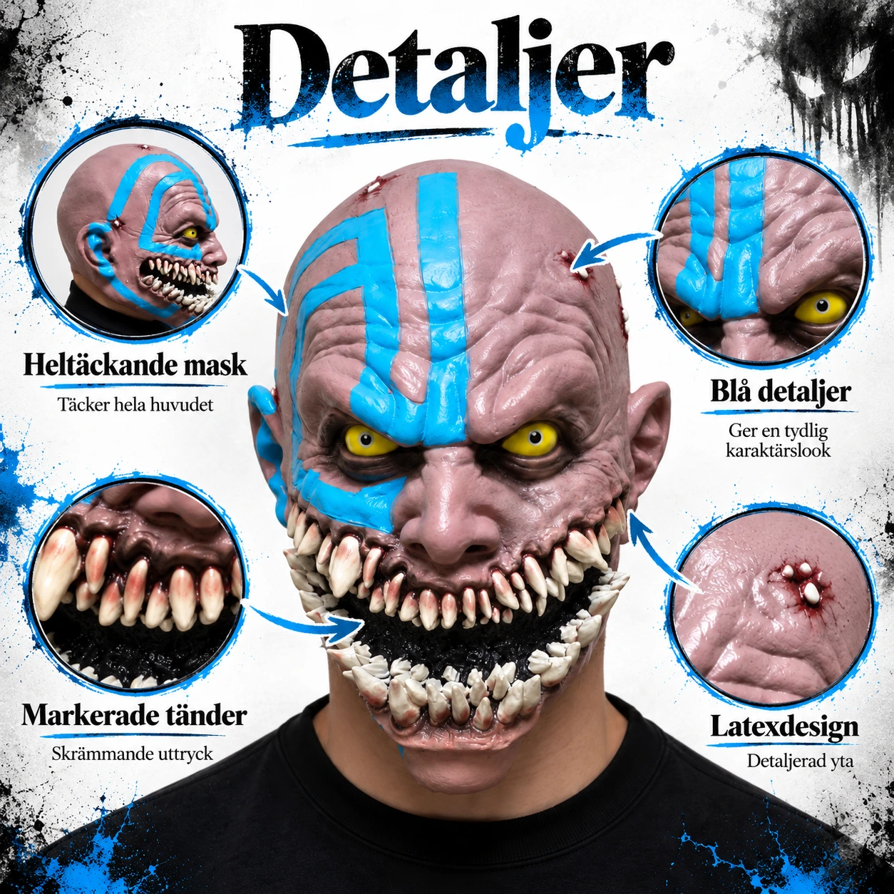 Mask vuxen demon i latex